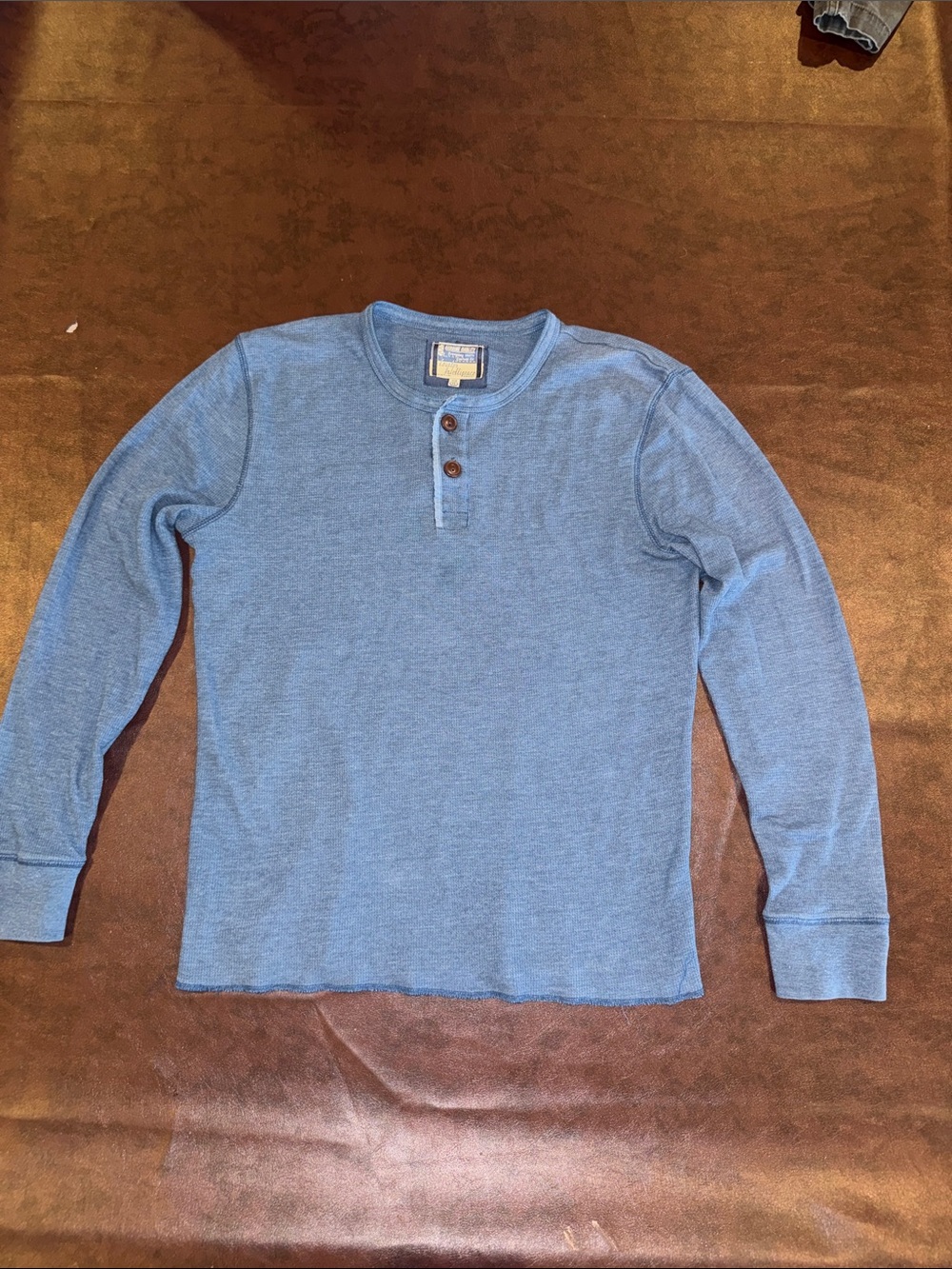 Counter intelligence size XL Blue Henley Long Sleeve Shirt